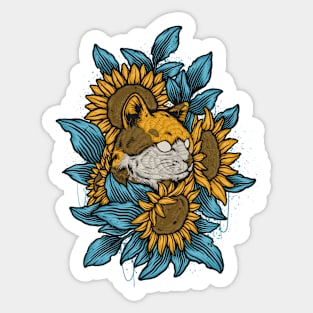 Cat sun flowers Sticker